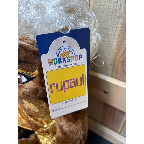 RuPaul Build-A-Bear Workshop Teddy Bear With Gold Dress & Shoes - Picture 3 of 8